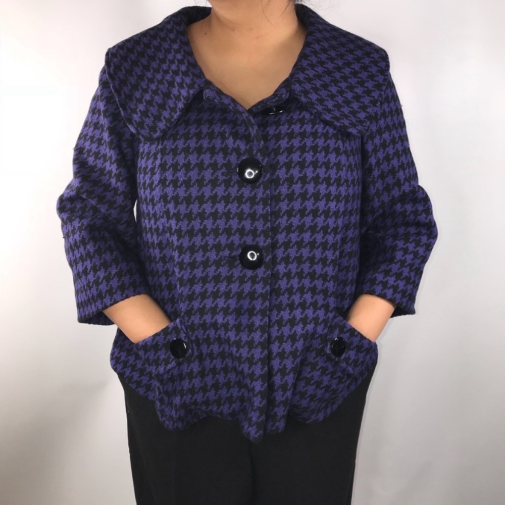 Mac & Jac blazer coat purple wool blend Large L